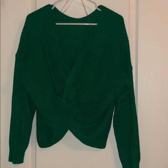 Green knot crop sweater - Picture 2 of 5